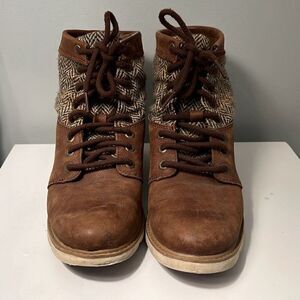 Timberland Women's Brown & Tan Tweed Leather Ankle Boots
